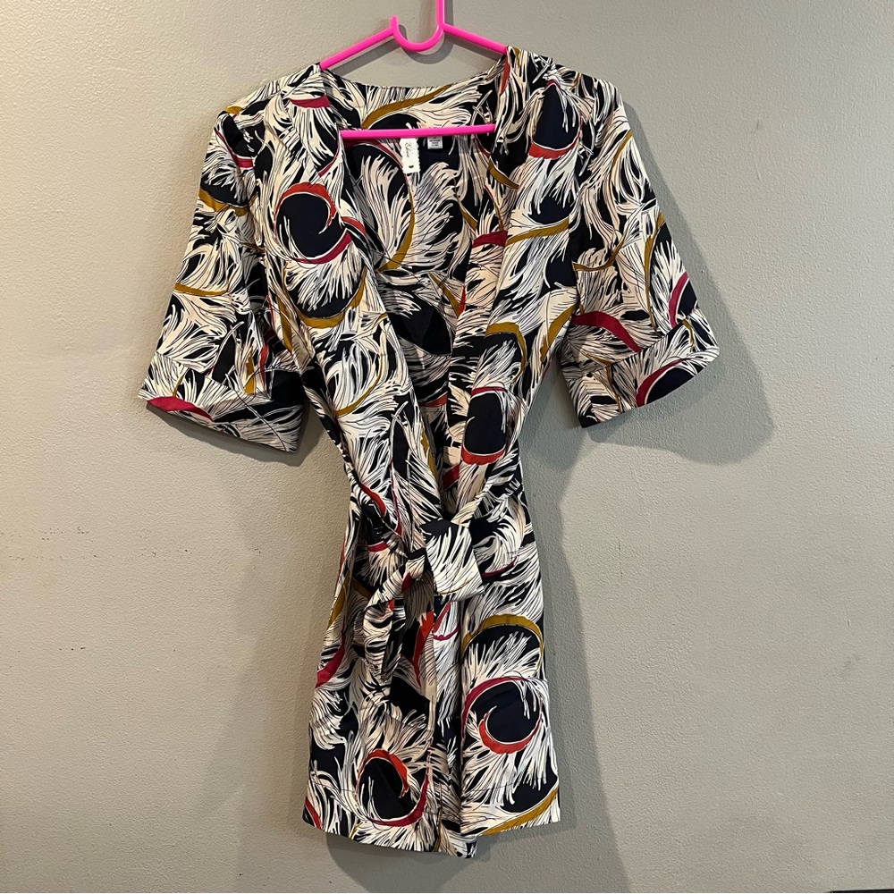 Eloise Anthropologie 100% Silk Belted Colorful Robe Intimates Sleepwear Boho XS